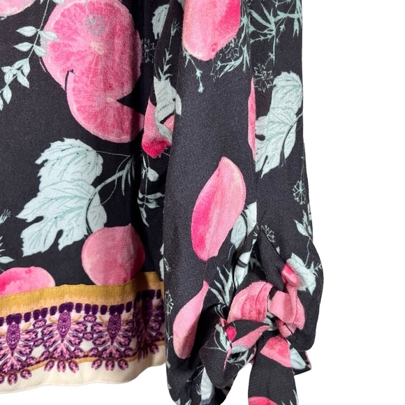 Free People Freshly Squeezed Knit Oversized Blouse Tie Sleeves Button Front XS - Picture 5 of 12